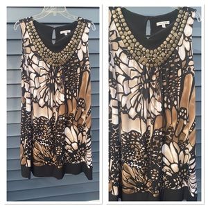 Sandra Darren Black and Tan dress.